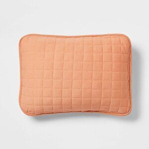 Room Essentials Jersey Quilt Sham Light Orange 20x26in